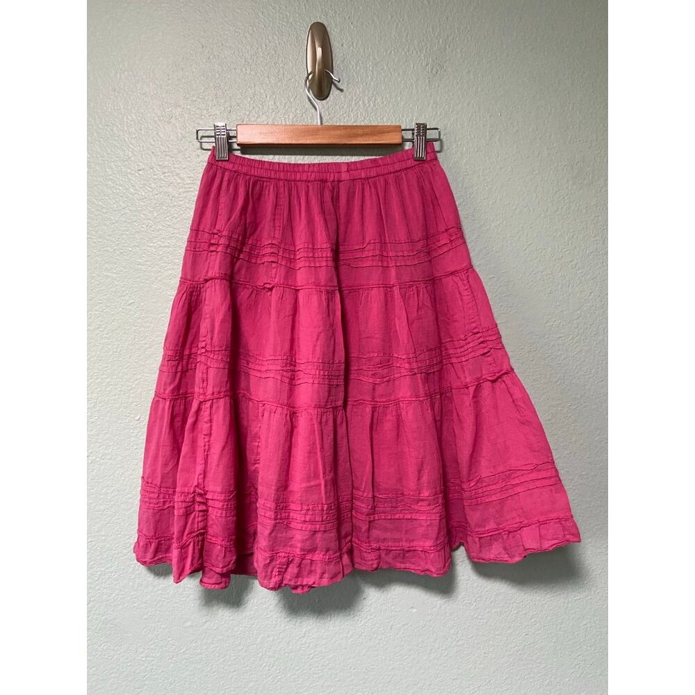 Vintage‎ Jane Ashley Women's Pink Ruffle Y2K 2000s Knee Length Skirt Size Medium - Picture 2 of 6
